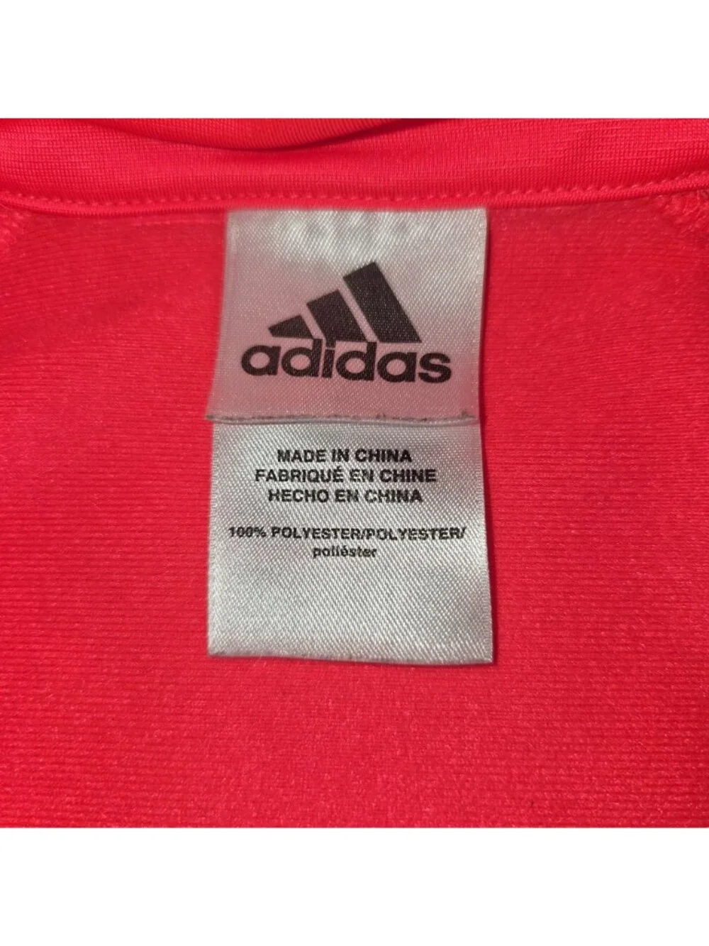 Adidas Girl 6 Pink zip-up Jacket Signature Silver Three-Stripes Sleeve 4284